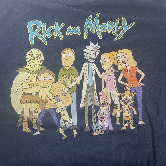 Rick And Morty T-Shirt Mens Size XL Navy Ripple Junction Adult Swim - Picture 7 of 7